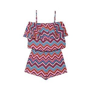 T2 Love Ruffle Romper in Chevron